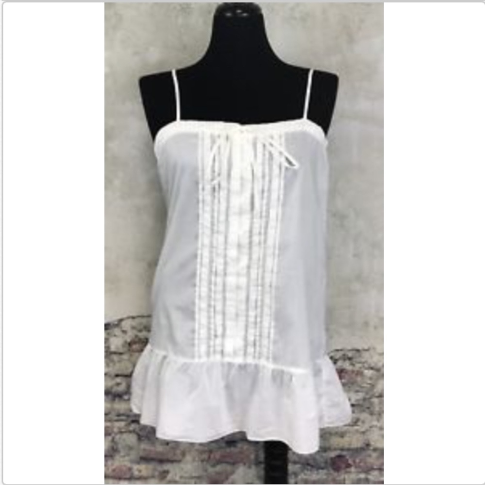 J. Crew Spaghetti Strap Pleated Ivory Off White